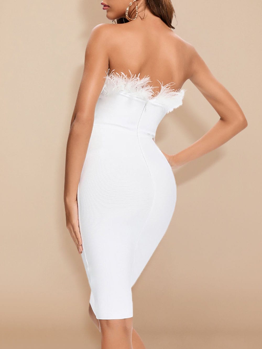 Feather Bodycon Midi