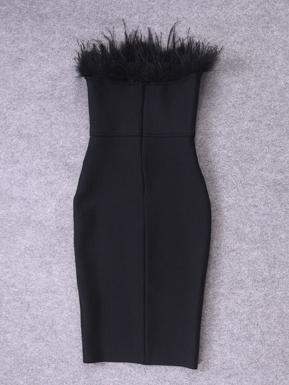 Feather Bodycon Midi