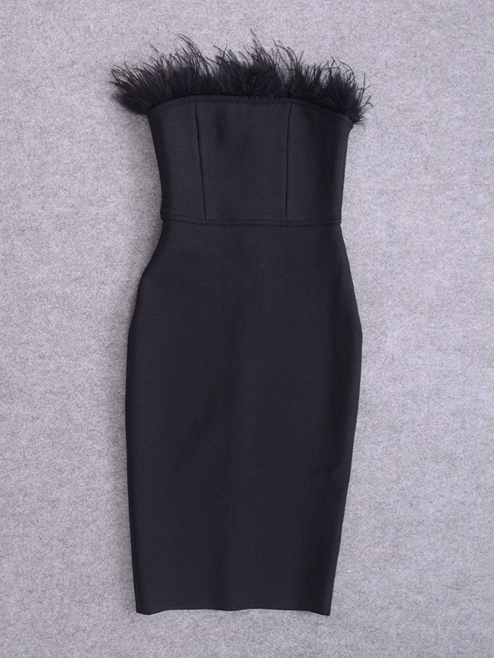 Jacqueline Feather Bodycon Midi Dress - Fashion Pov