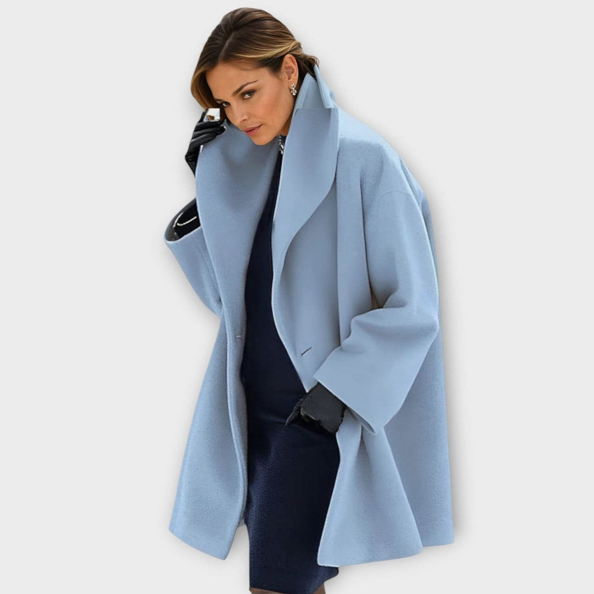 Shawl Collar Longline Wool-Look Coat 6