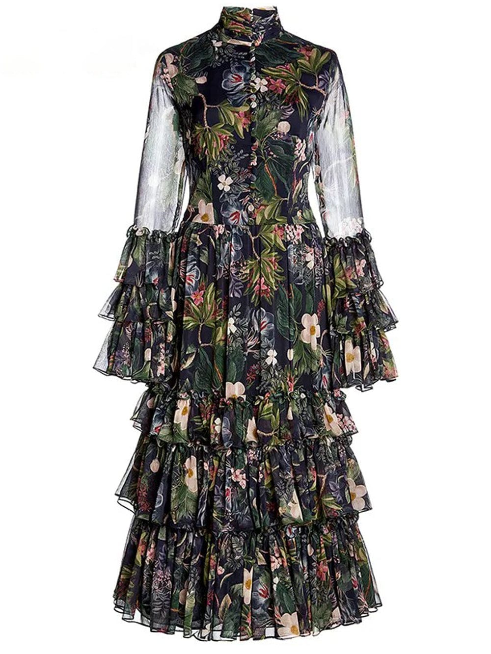 Ruffle Midi Dress - Fashionpara