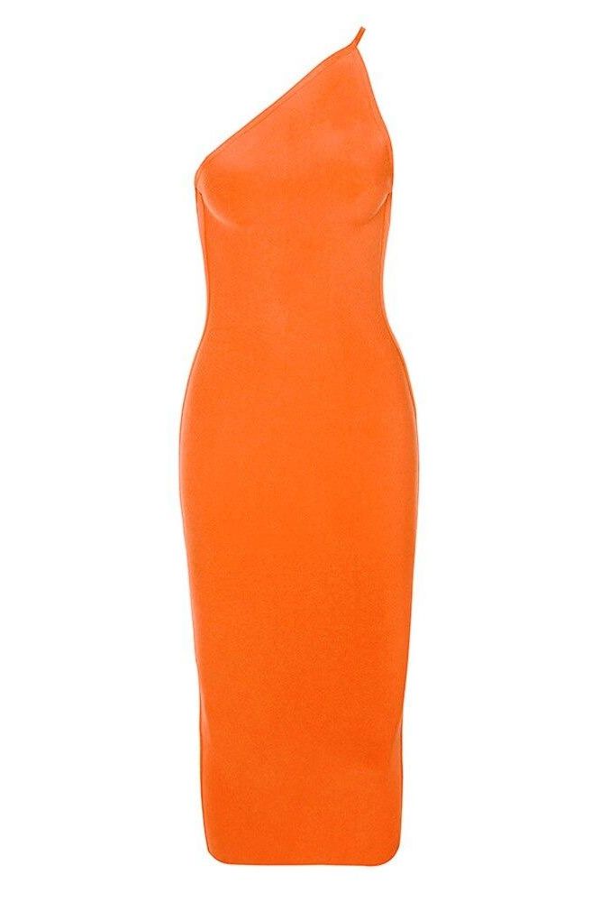 Joi Bodycon Midi Dress - Apricot Orange - Fashionpara
