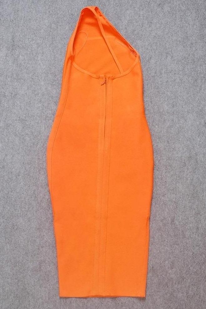 Joi Bodycon Midi Dress - Apricot Orange - Fashionpara
