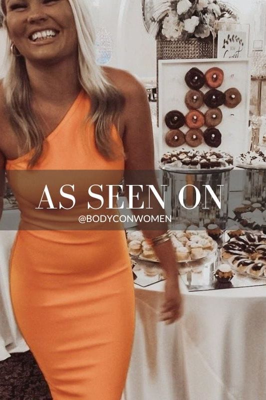 Joi Bodycon Midi Dress - Apricot Orange - Fashionpara