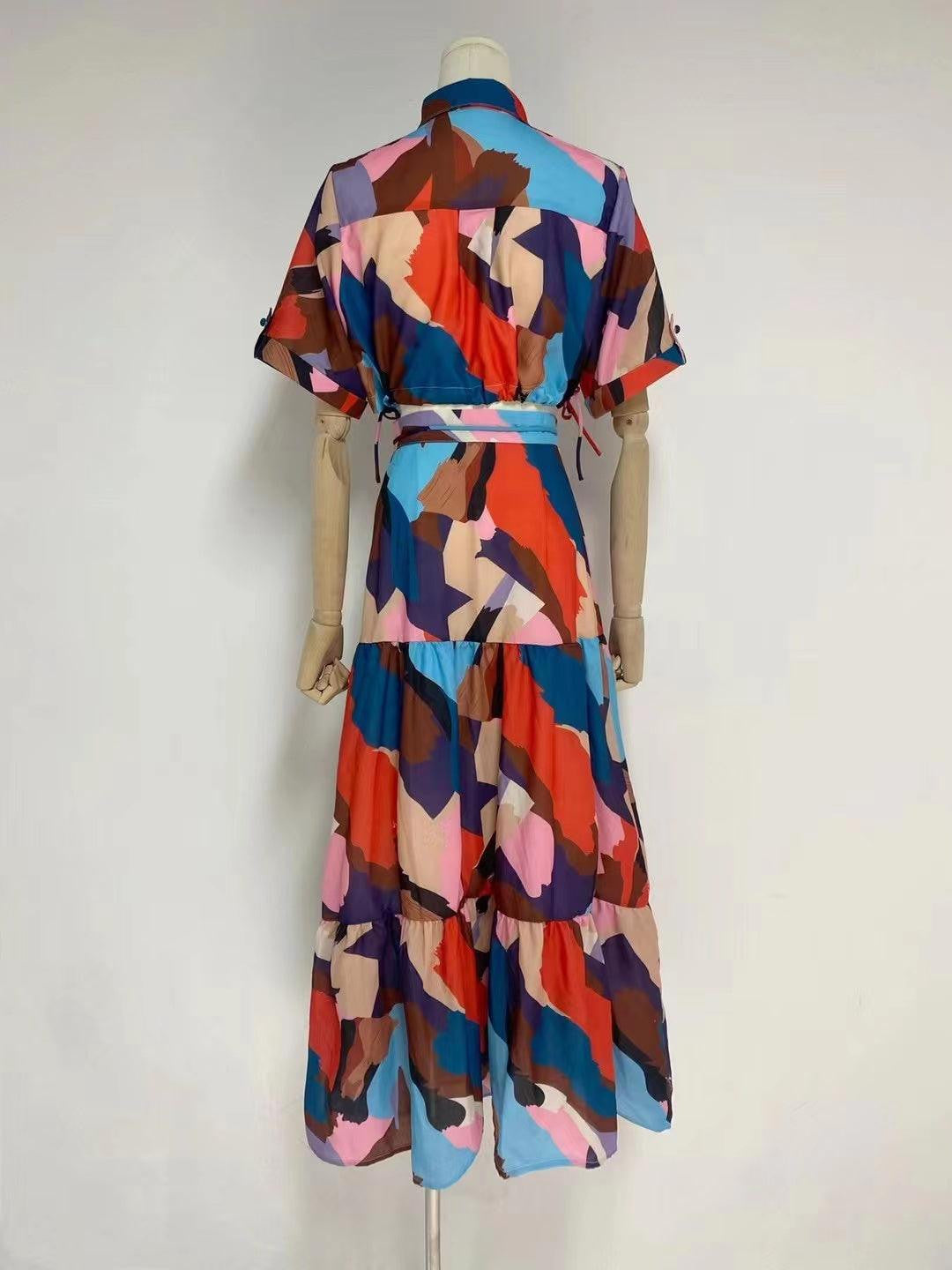 KittenAlarm - Joyce Short Sleeve Crop Top & Maxi Skirt Set