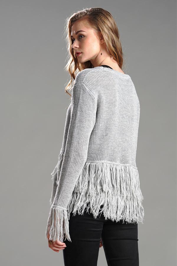 ShoptheCIC Elegant Knit Sweater with Joyful Tassels