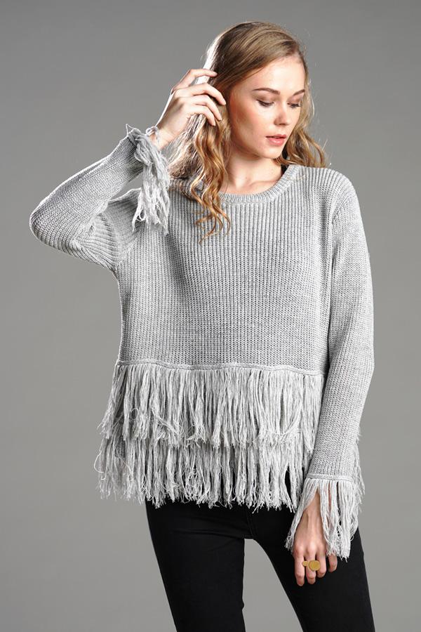 ShoptheCIC Elegant Knit Sweater with Joyful Tassels