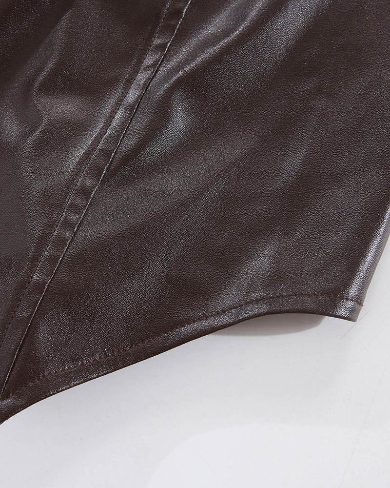 Equestrianess Corset Pleather Tube Dress - Fashionpara