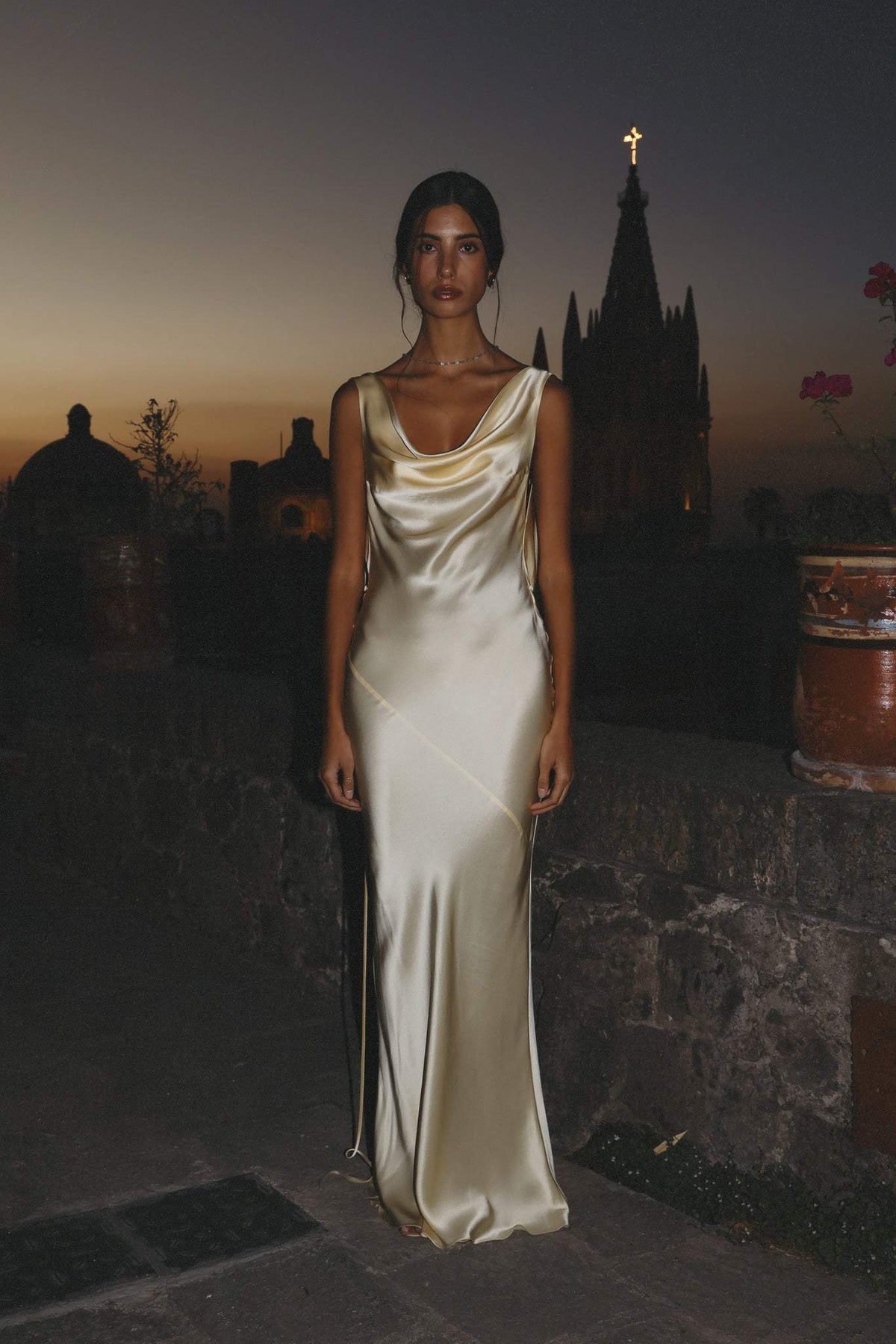 Tamara Cowlies Backless Satin Maxi Dress - View 6