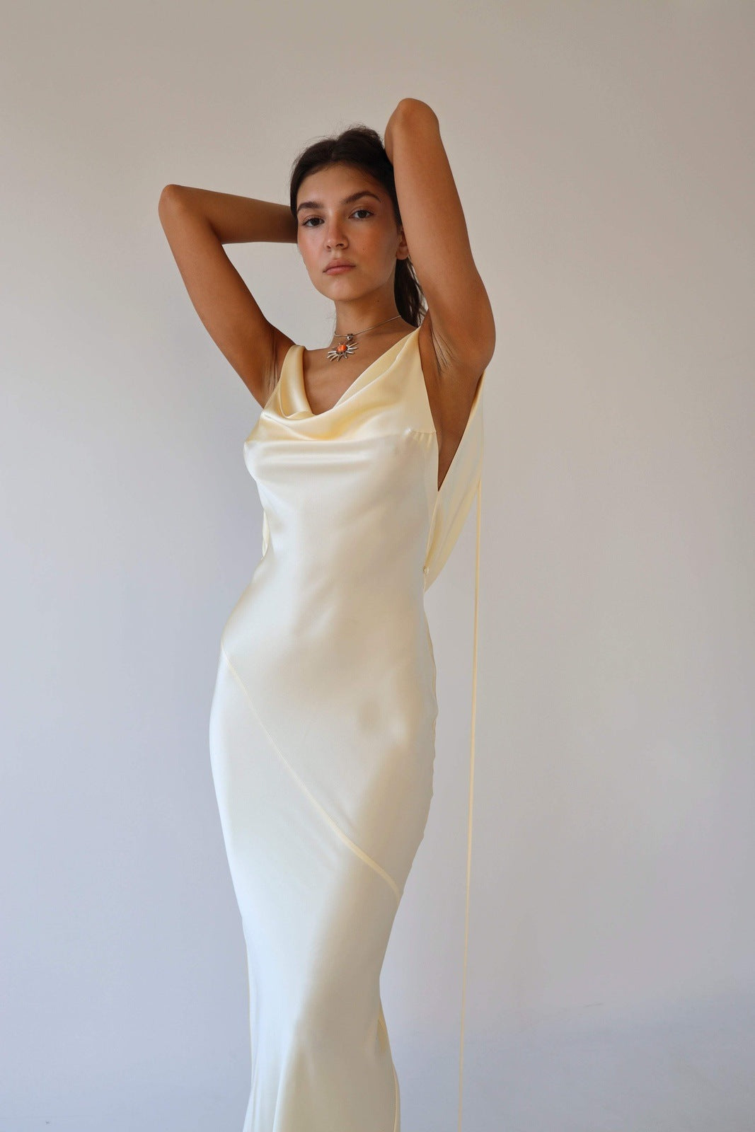 Tamara Cowlies Backless Satin Maxi Dress - View 4