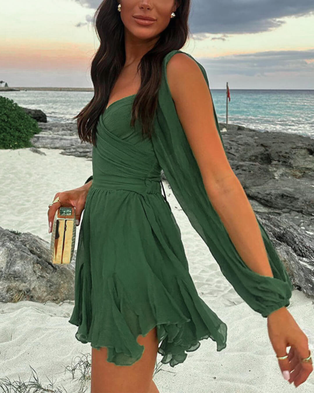 Elegant Holiday Chiffon Dress - Fashionpara