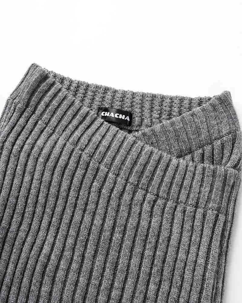 Elate Ribbed V Skirt - Fashionpara