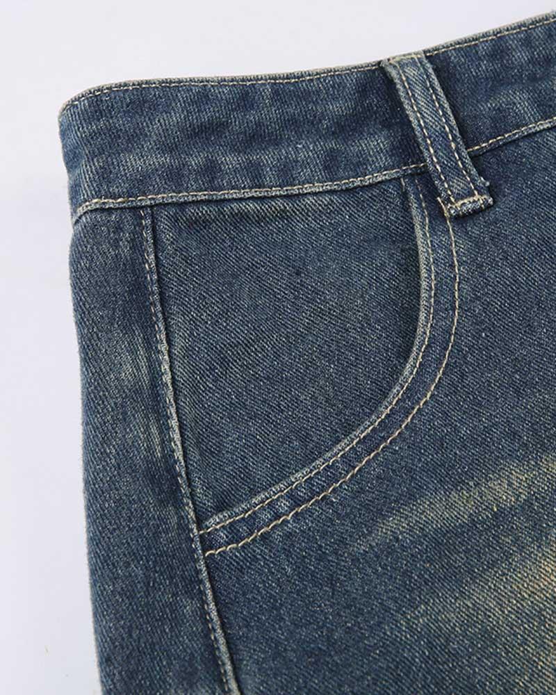 Engledosa Asymmetric Denim Skirt - Fashionpara