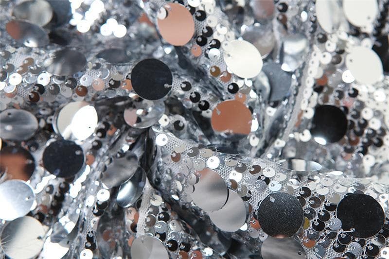 Sequin Halter Neck Fur Trim Bodycon Mini Dress - View 6