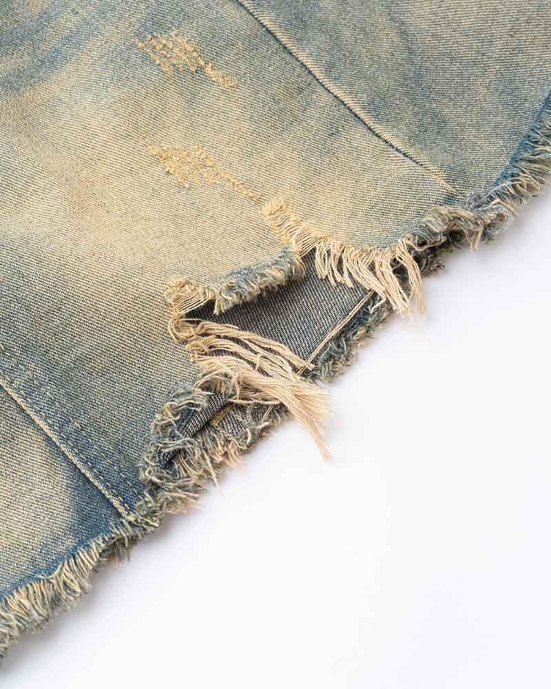 Dusthelm Distressed Denim Skirt - Fashionpara