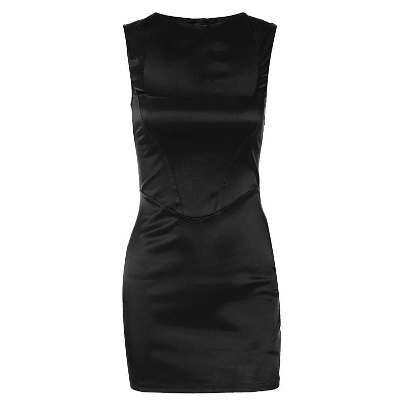 Corset Satin Sleeveless Bodycon Mini Dress