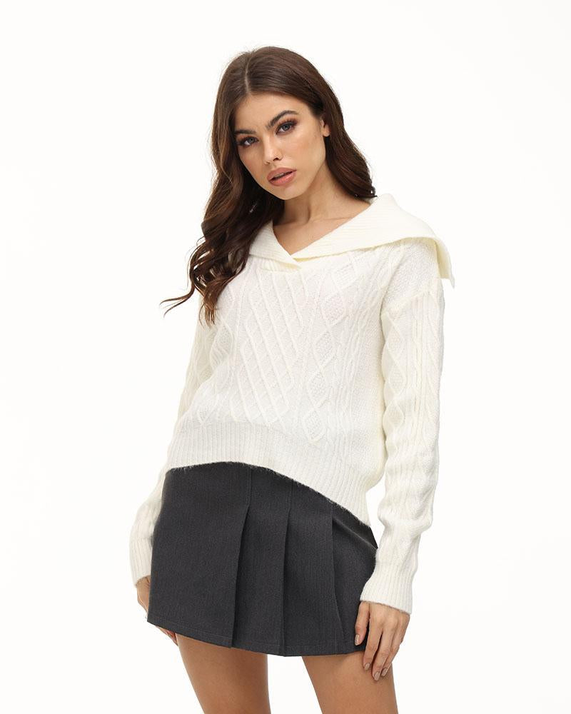 Emelisa Cable Knit Hoodie - Fashionpara