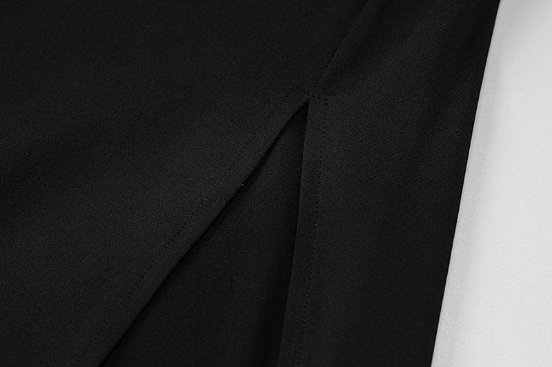 Feather solid slit backless gloves tube mini dress - View 7