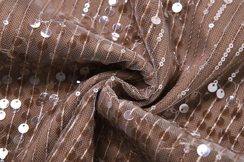 Sequin Cowl Neck Chain Strap Bodycon Mini Dress - View 7
