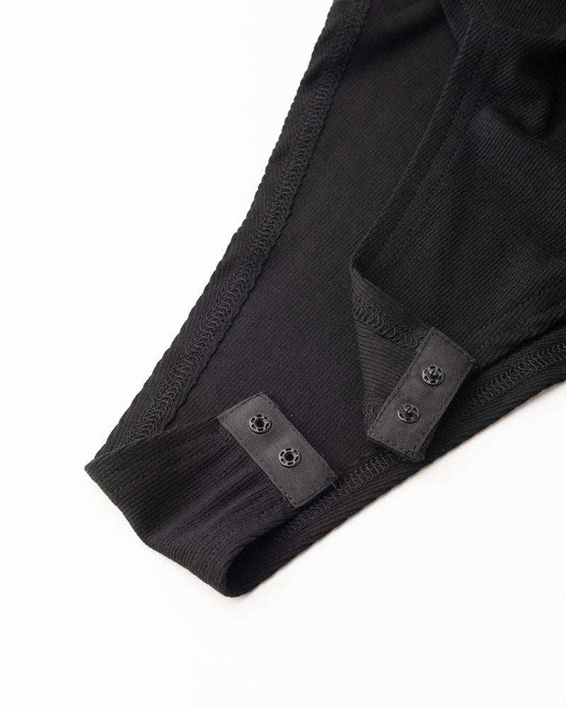 Enigma Widow Cut Out Bodysuit - Fashionpara