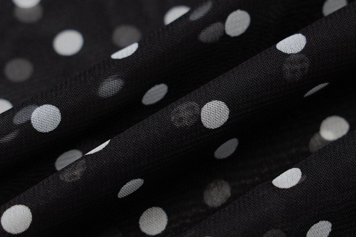 Cowl neck polka dot mesh see through maxi dress - View 6