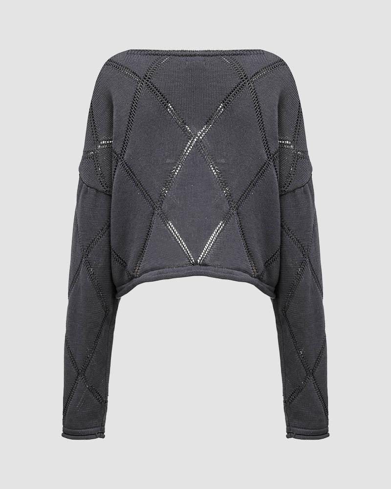 Eminence Shadow Cropped Sweater - Fashionpara