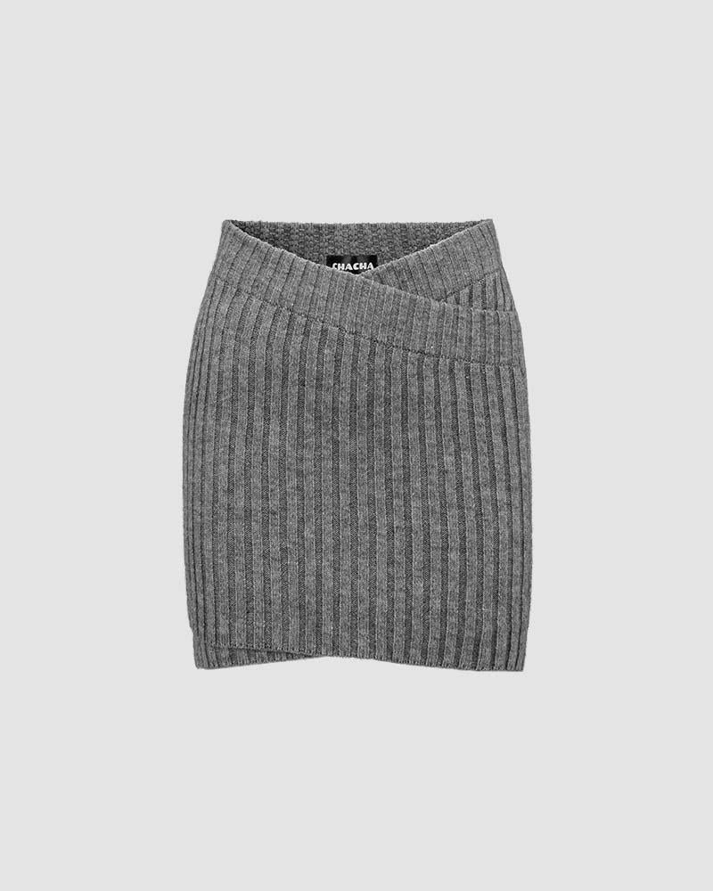 Elate Ribbed V Skirt - Fashionpara