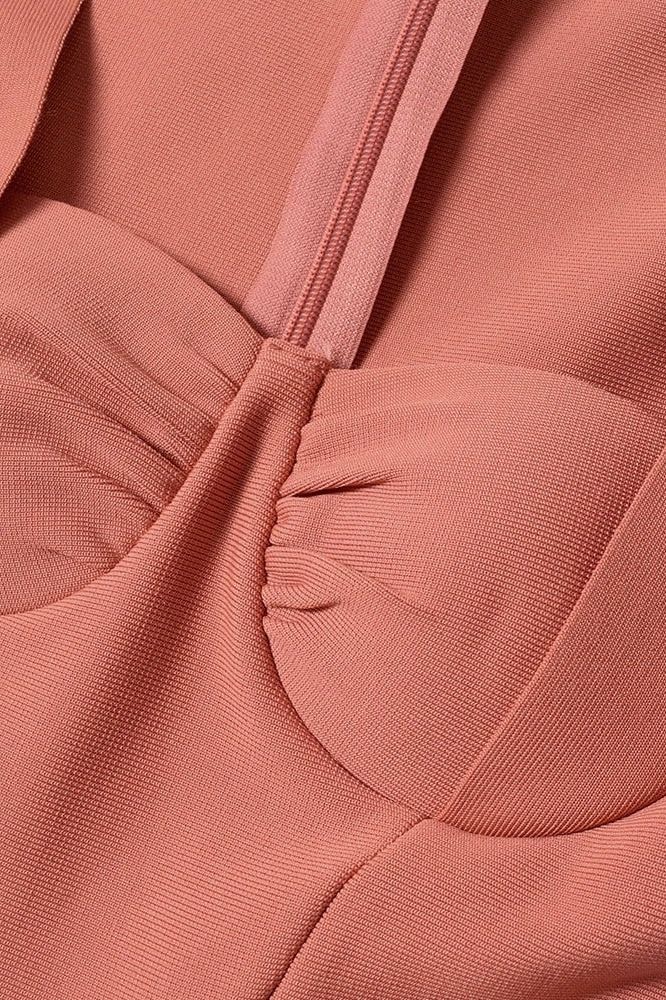 Jules Long Sleeve Midi Bandage Dress - Watermelon Pink - Fashionpara