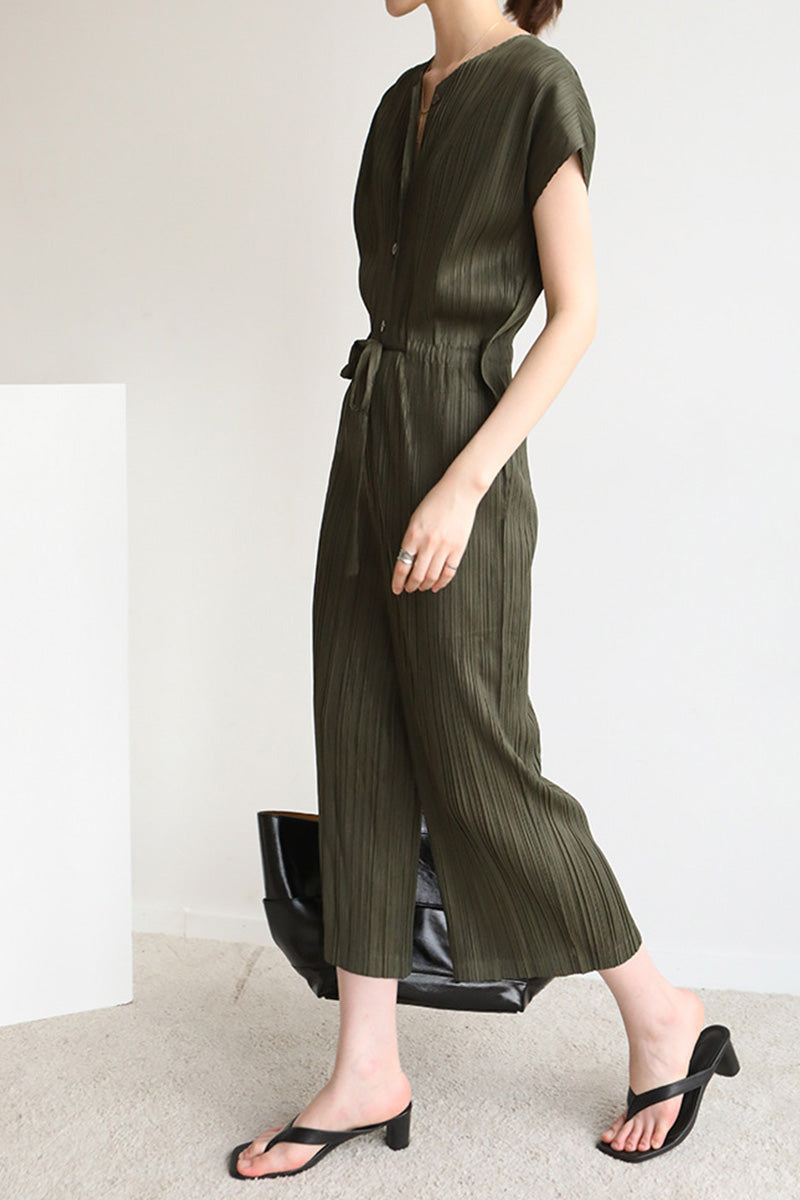 ARO LORA Breasted Full Pleated Jumpsuit