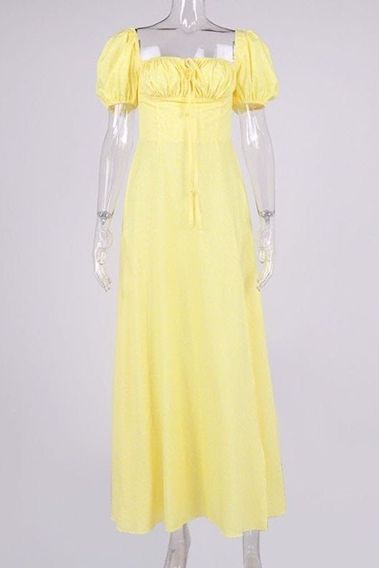 Kaia Bodycon Day Midi Dress - Sun Yellow - Fashionpara