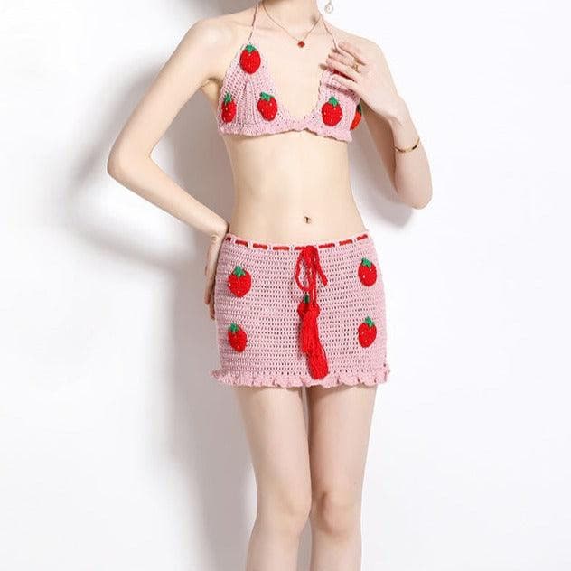 KittenAlarm - Kailene Two Piece Crochet Skirt Set