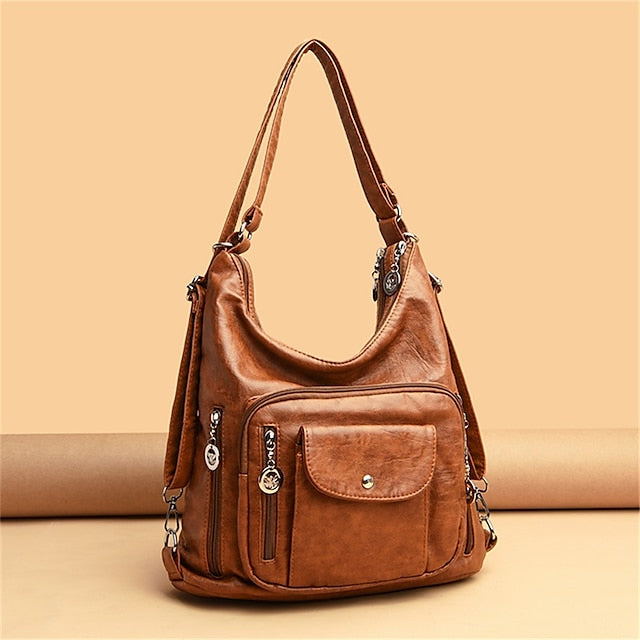 Bag - Leather Faux Hobo Vintage-Brown