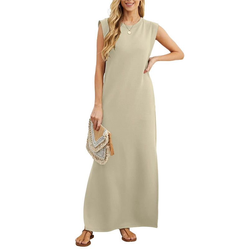 Crew Neck Sleeveless Side Split Maxi Dress 7