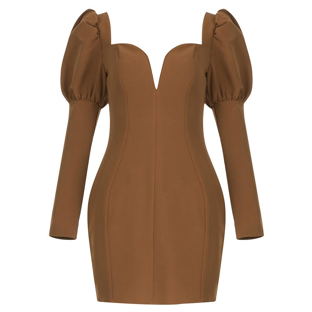 KittenAlarm - Kisha Sweetheart Neckline Solid Mini Dress