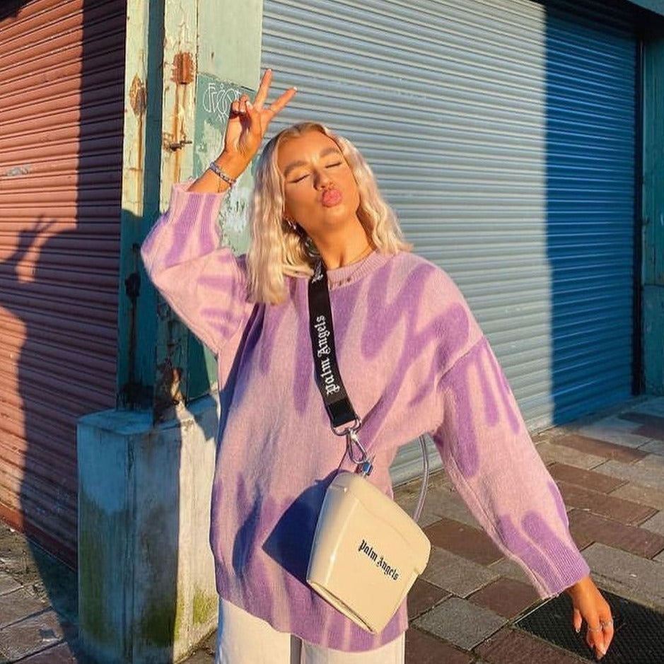 Waves Of Style Abstract Print Oversized Sweater 5