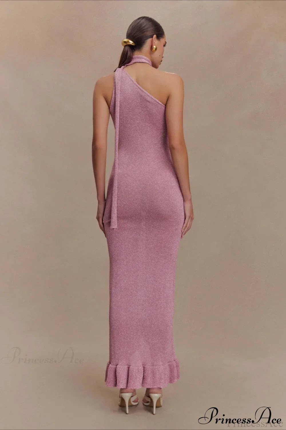 Knit Floral Ruffle Maxi Dress - Fashionpara