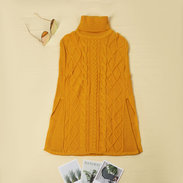 Florcoo High Neck Loose Cable Knit Sweater in 7 Colors