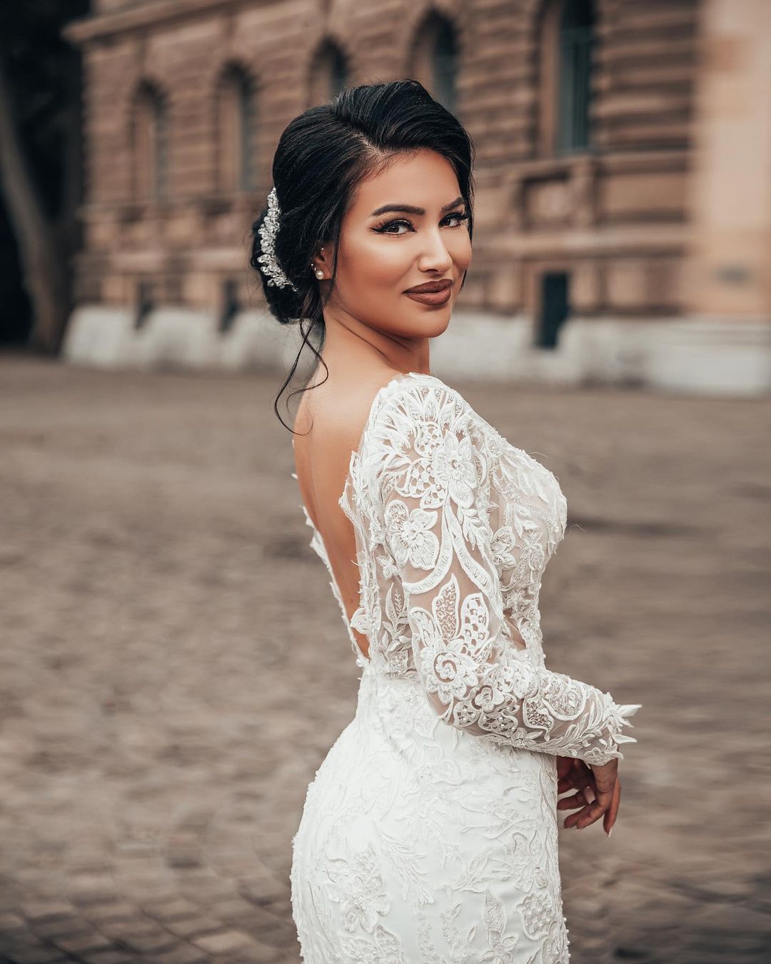 Lace Mermaid Wedding Dress Long Sleeves On Sale - Fashionpara