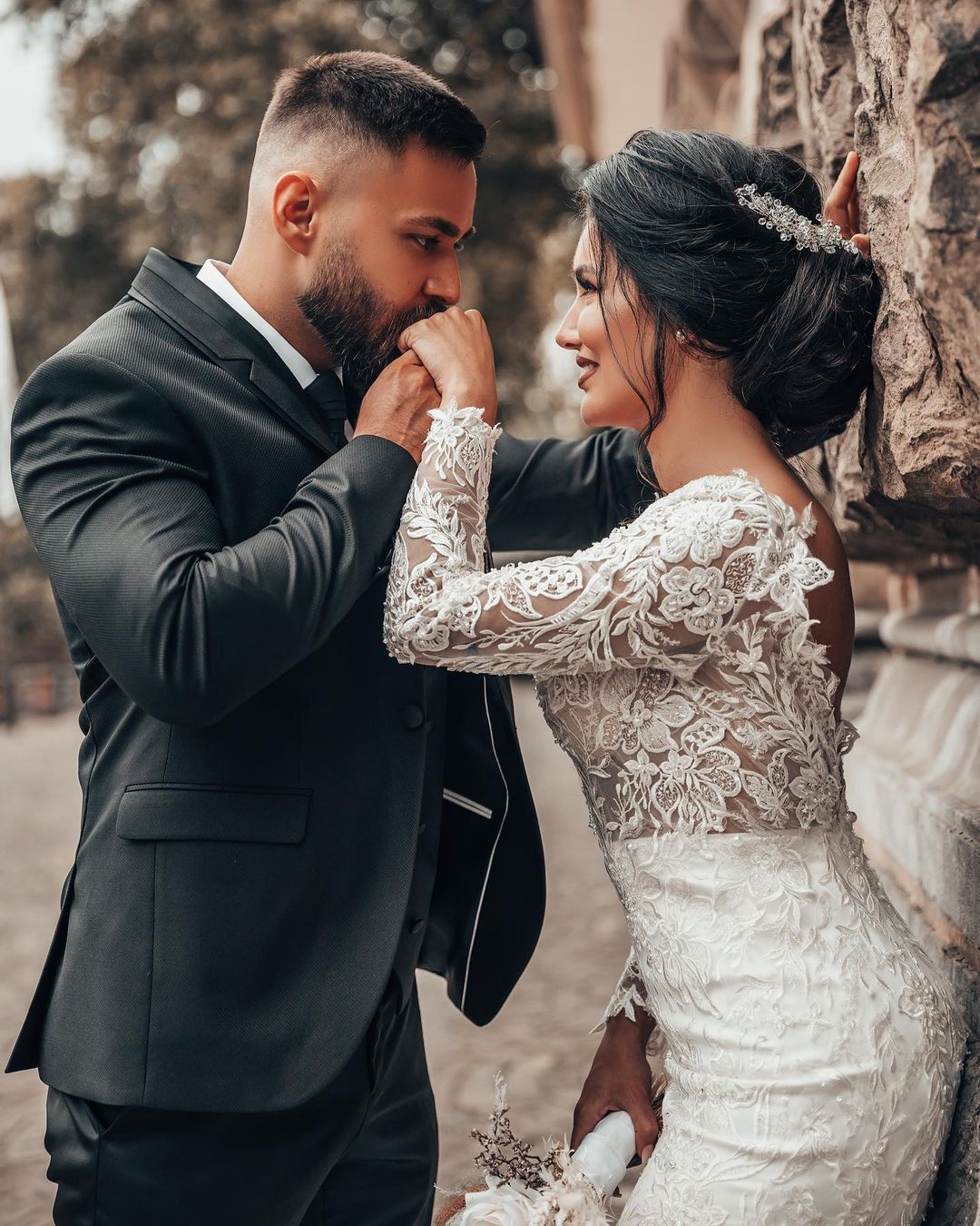 Lace Mermaid Wedding Dress Long Sleeves On Sale - Fashionpara