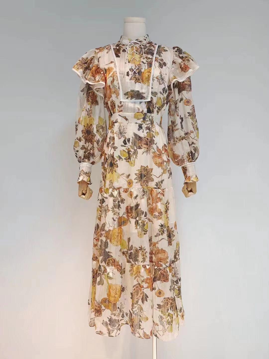 KittenAlarm - Lanice Floral Sheer Chiffon Maxi Dress