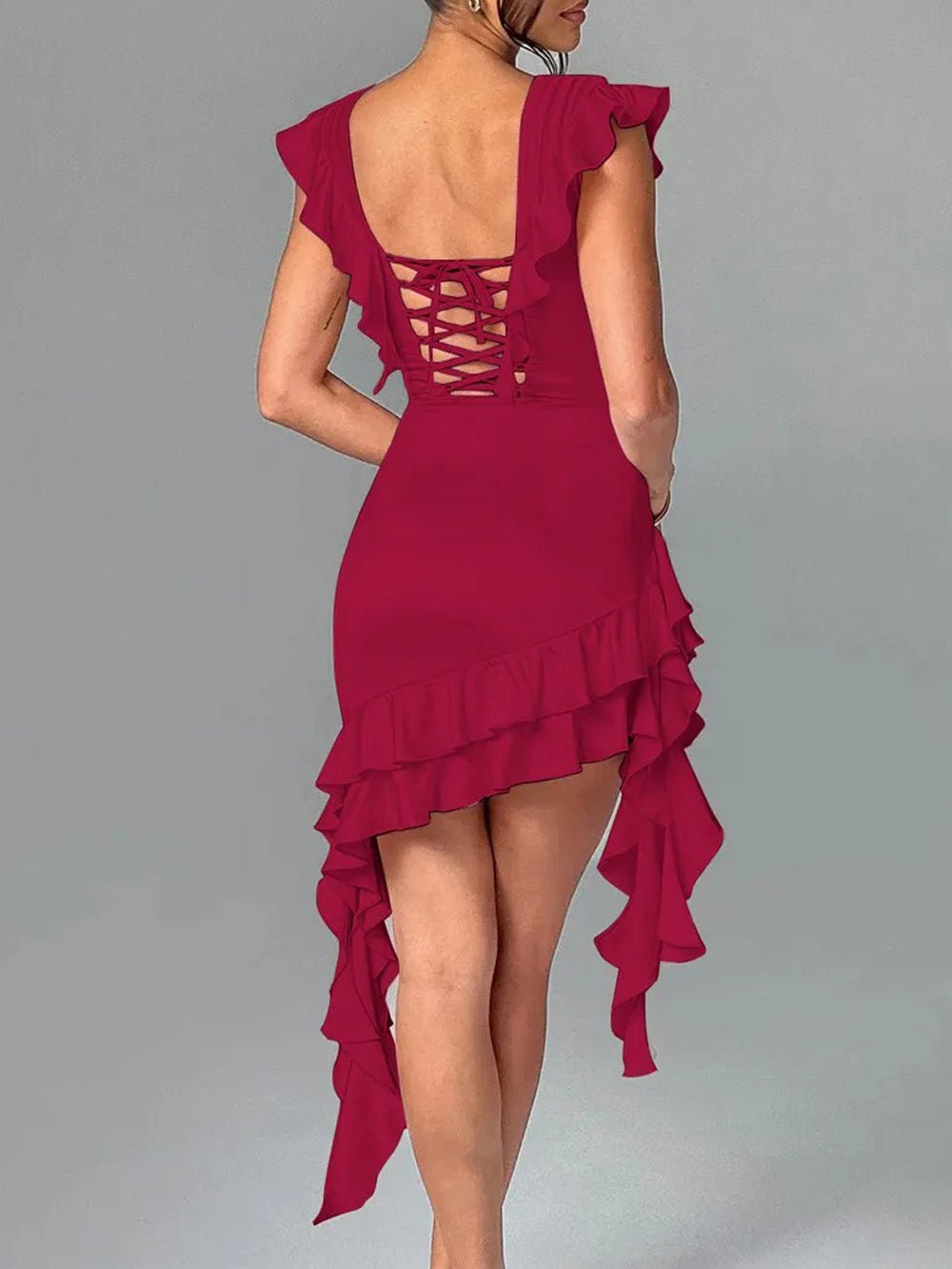 Backless Bodycon Ruffle - Fashionpara