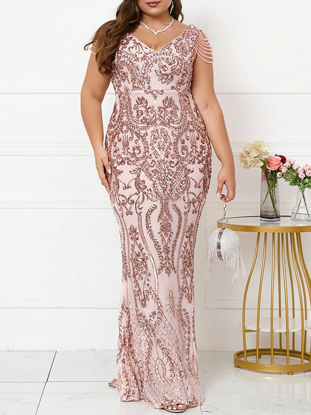 Sequin Maxi Dress - Fashionpara
