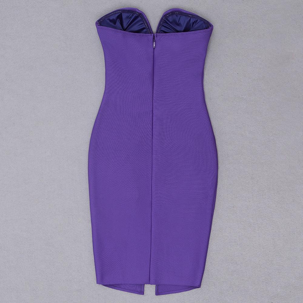 Strapless Sweetheart Ruched Bodycon Midi Dress