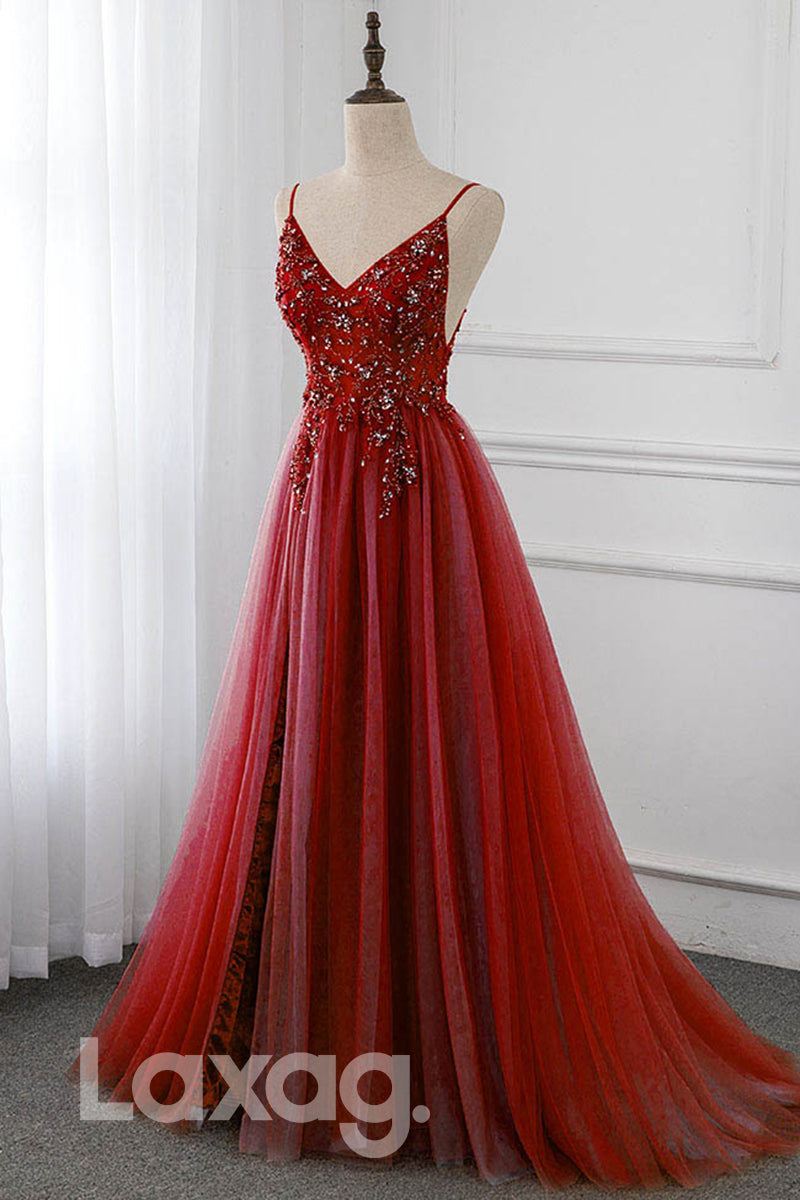 Embellished Sequined Illusion Straps Tiered Dress - Fashionpara