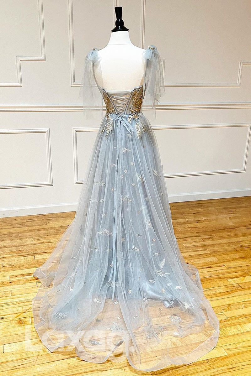 Floral Embellished Sweetheart Strap Cap Sleeve Bodice Gown - Fashionpara