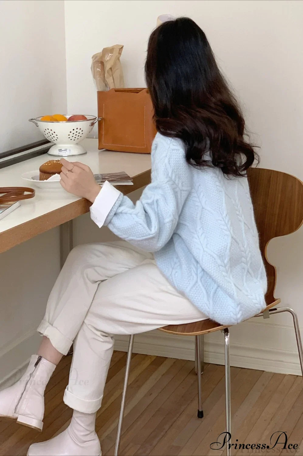 Candy-Colored Cable-Knit Sweater for Effortless Style