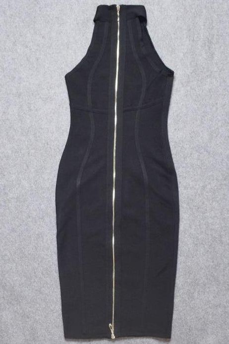 Lea Bandage Midi Dress - Classic Black - Fashionpara