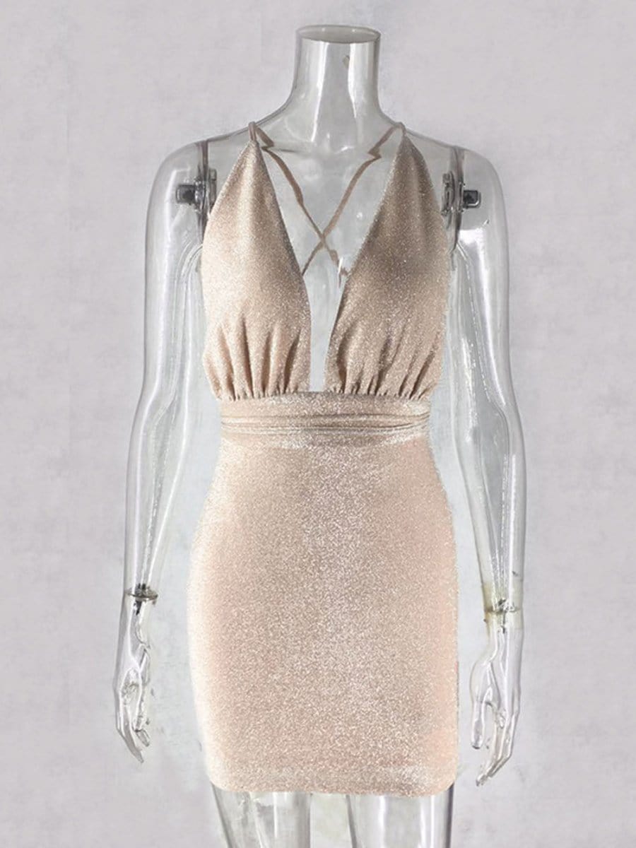 Backless Mini Dress - Fashionpara