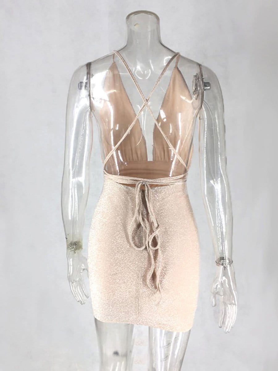 Backless Mini Dress - Fashionpara