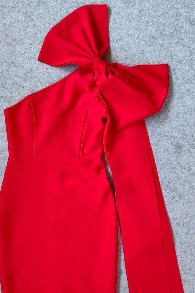 Lela Long Sleeve Bandage Midi Dress - Lipstick Red - Fashionpara